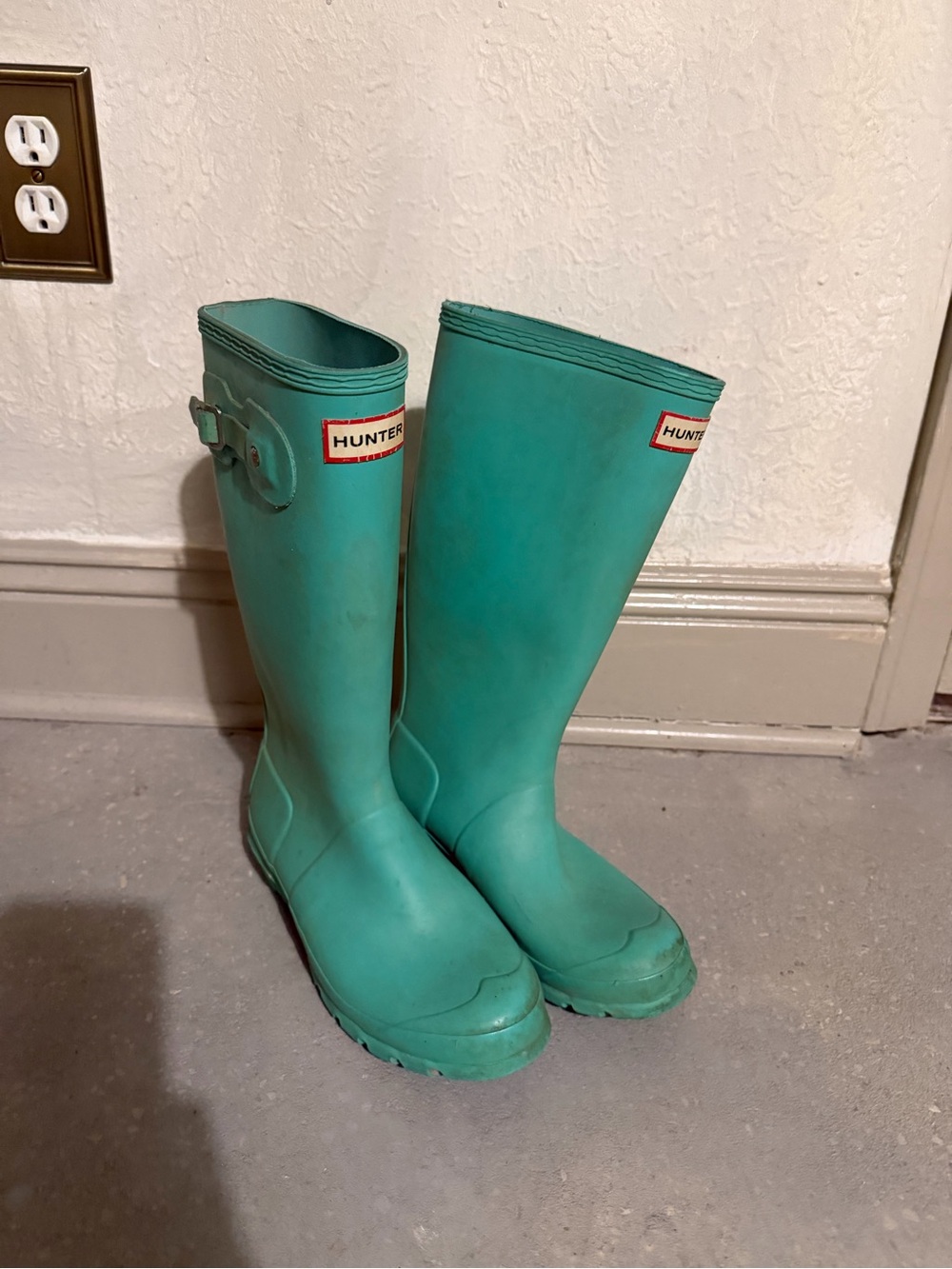 Hunter Teal Green Tall Rain Boots